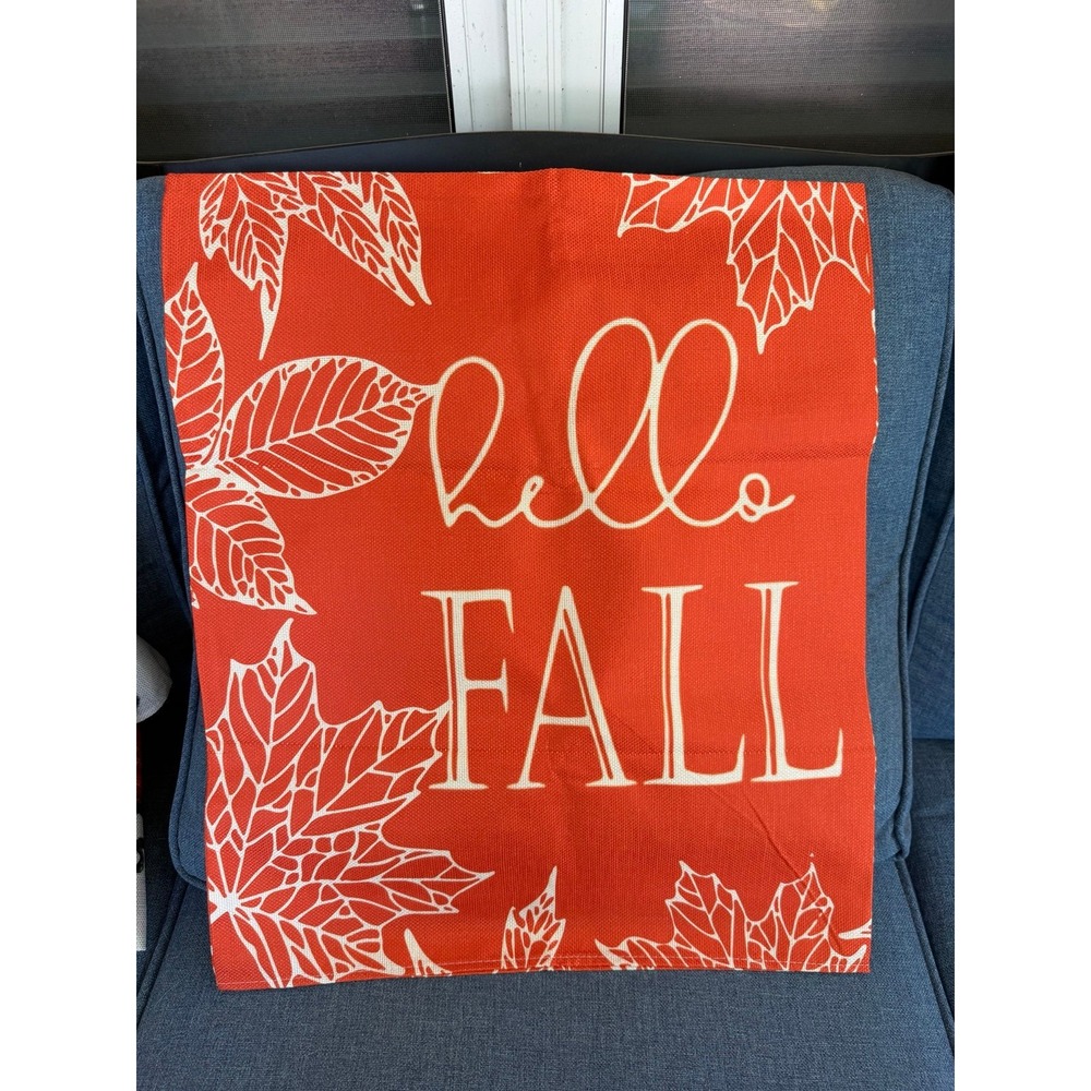 Set of 2 Rectangular Fall Pillow Covers Hello Pumpkin & Hello Fall 19.5"x23.5"